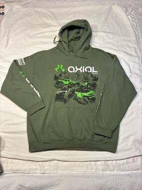 Axial Racing Men's Olive Green RC Rock Crawlers Graphic Hoodie Sweatshirt